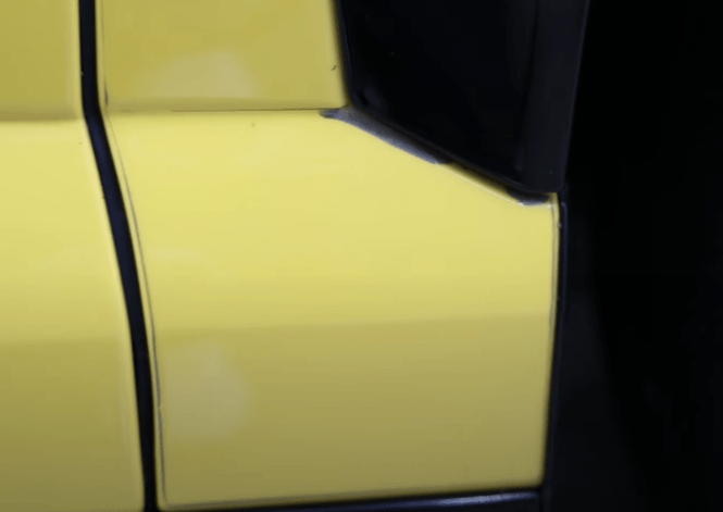 Dirty edges of paint protection film (PPF).